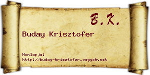 Buday Krisztofer névjegykártya