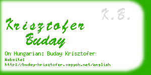 krisztofer buday business card